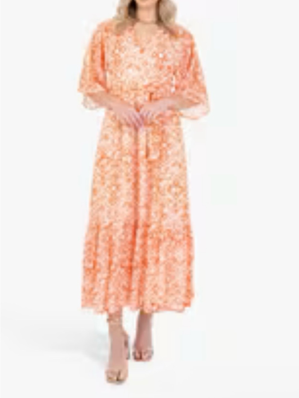 🧡Ulla Johnson Peach  Floral Maxi  Dress -
